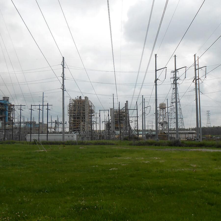 Power plant and power lines