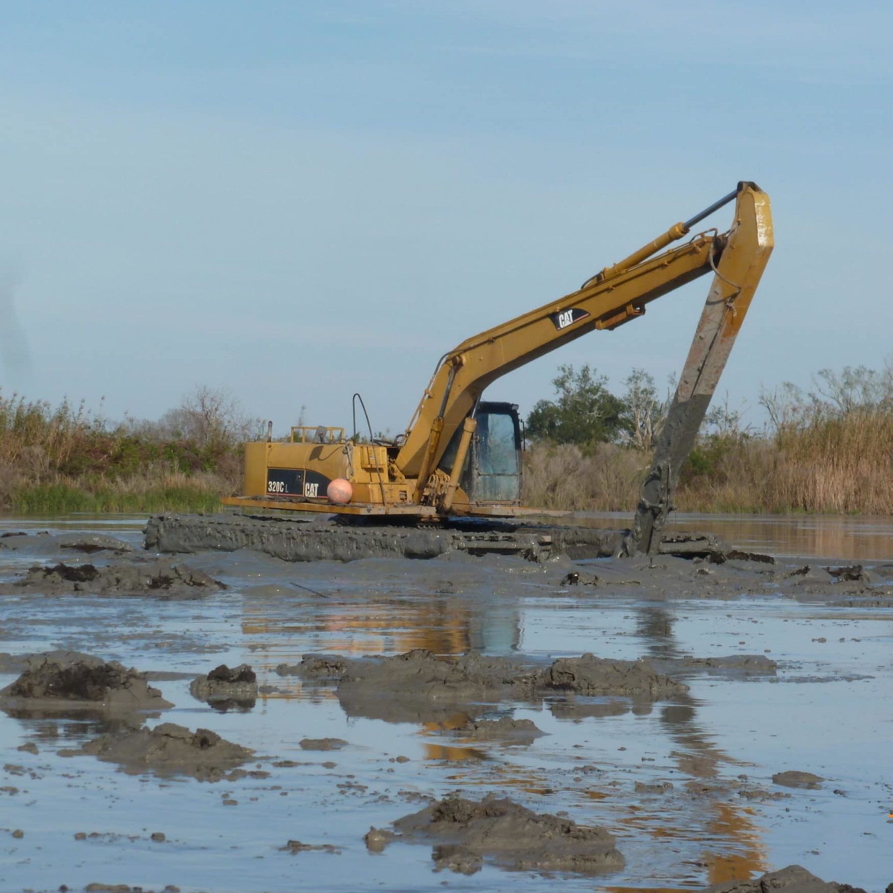 Construction Crane on marsh