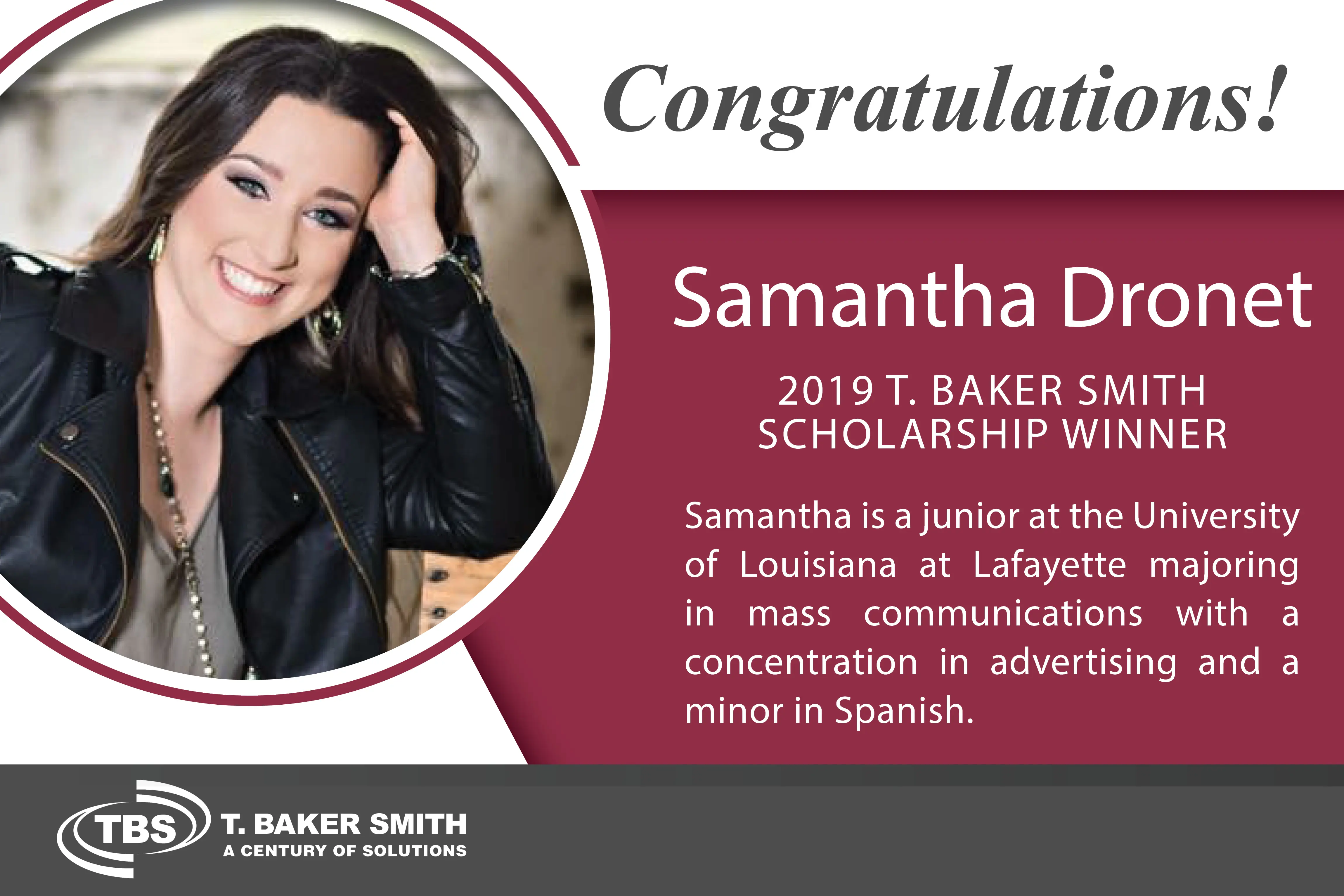 Scholarships - Samantha Dronet